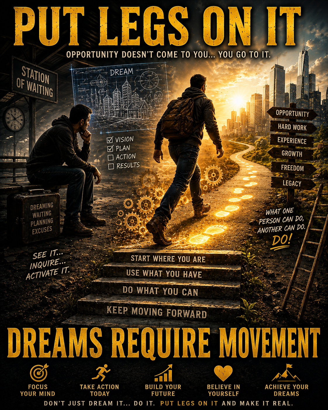 PUT LEGS ON IT — Stop Waiting and Start Moving