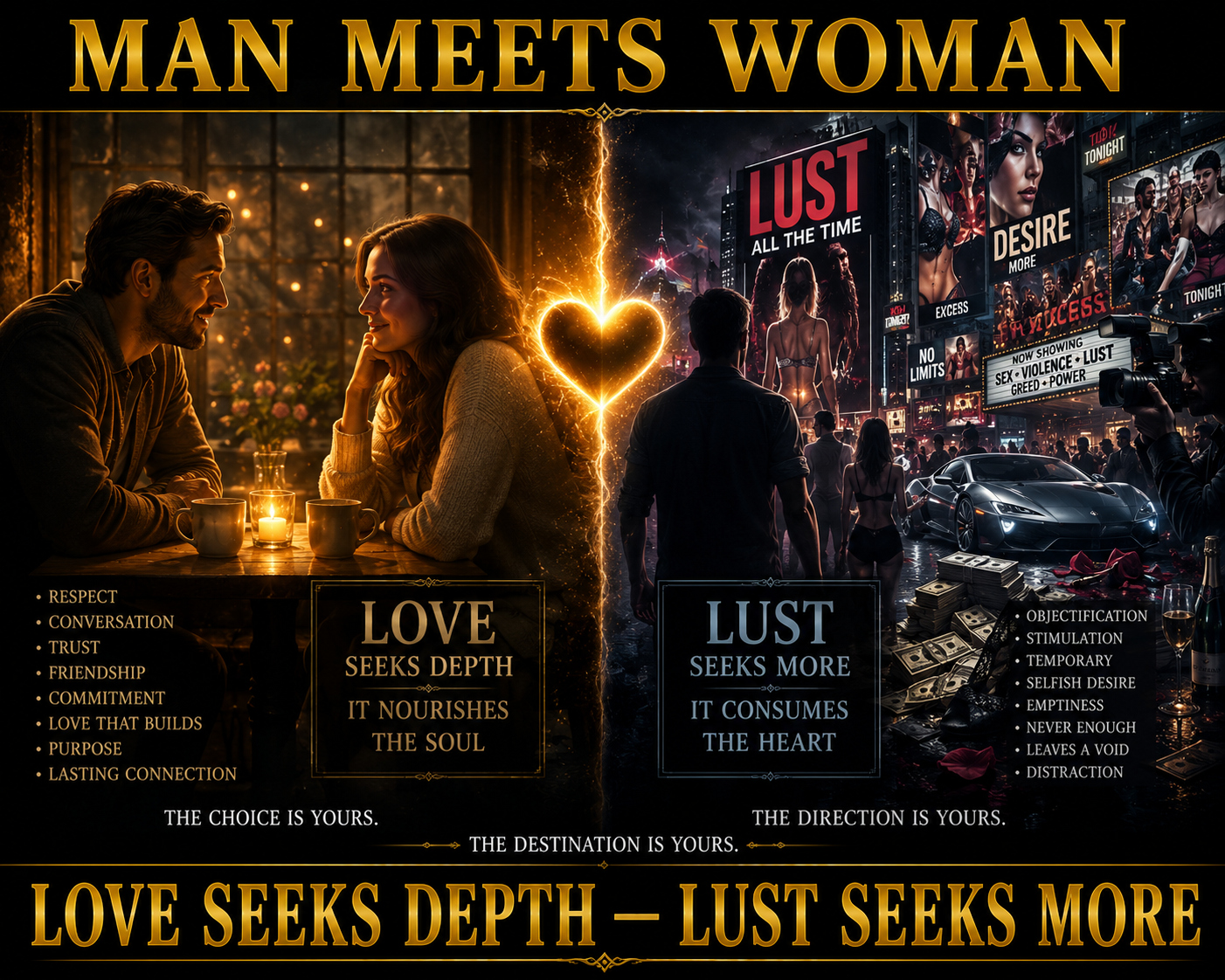 MAN MEETS WOMAN…Love, Lust & The Direction We Travel