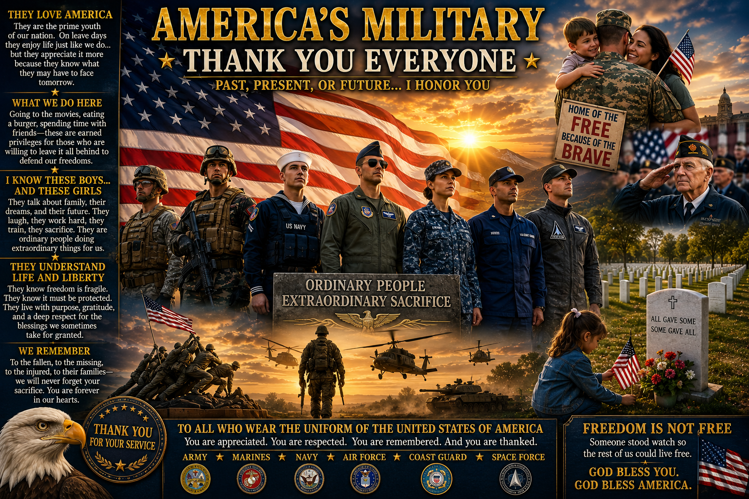 AMERICA’S MILITARY…THANK YOU EVERYONE