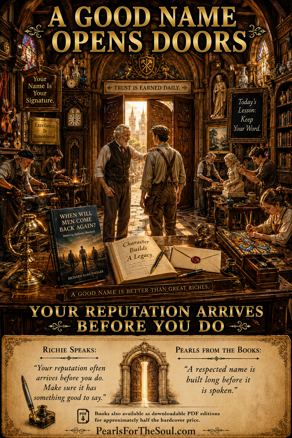 A CHARACTER DRIVEN REPUTATION OPENS DOORS AND PAYS-OFF