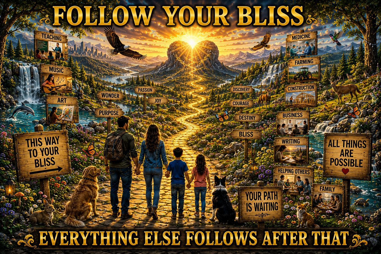 FOLLOW YOUR BLISS…EVERYTHING ELSE FOLLOWS AFTER THAT
