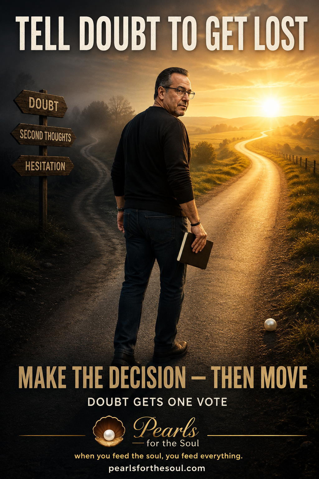 TELL DOUBT AND SECOND THOUGHTS TO GET LOST