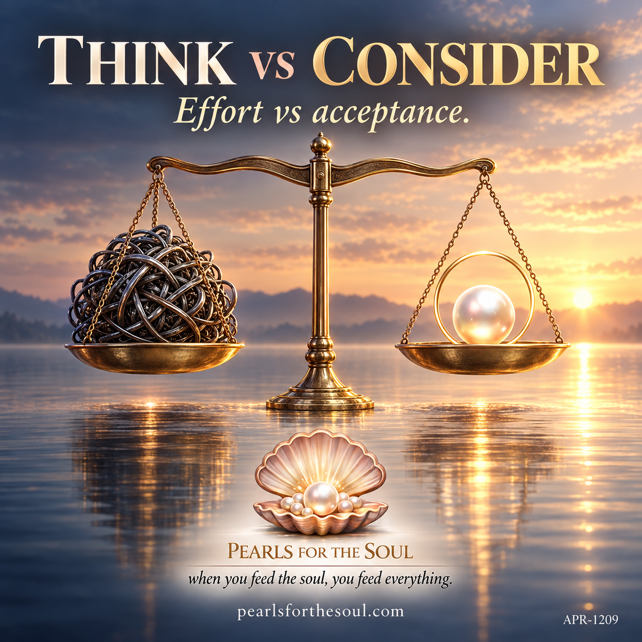 CONSIDER EFFORT (CONTROL) VERSUS ACCEPTANCE (FAITH)