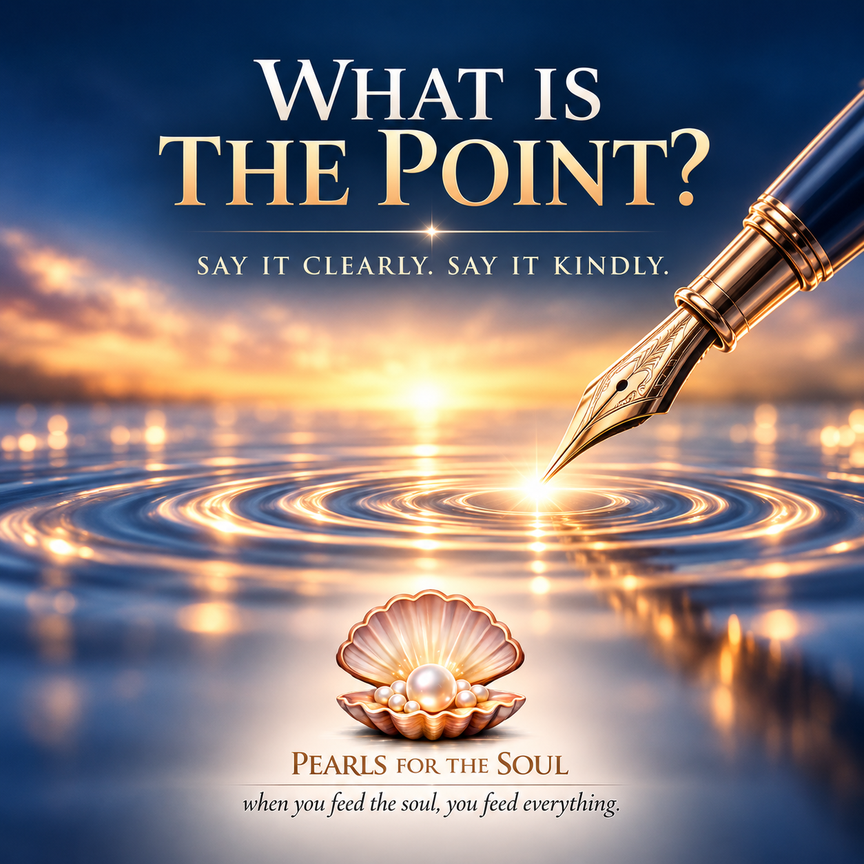 WHAT IS THE POINT? ASK THIS QUESTION OFTEN WHEN NECESSARY