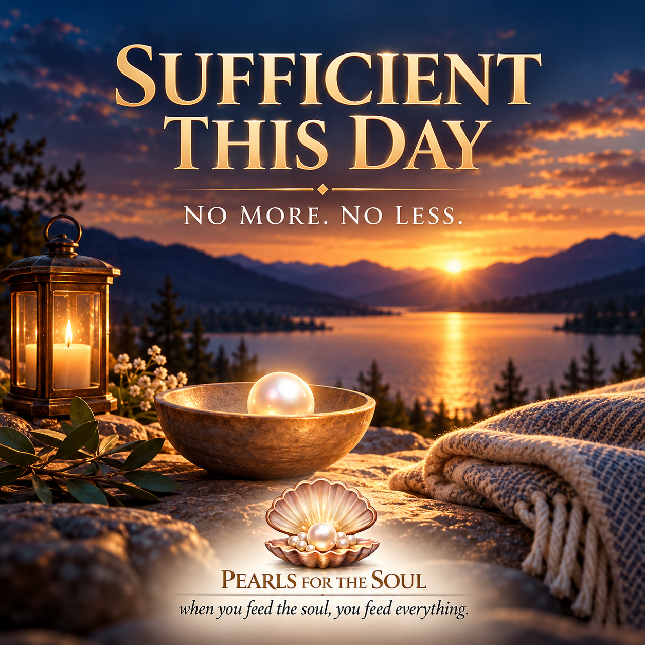 SUFFICIENT THIS DAY NO MORE-NO LESS AND BE GLAD IN IT!